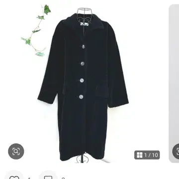 Gres Paris 알파카 100% 롱 코트 블랙 40 XL