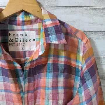 Frank & Eileen 프랭크 아이린 체크 무늬 린넨 셔츠 S