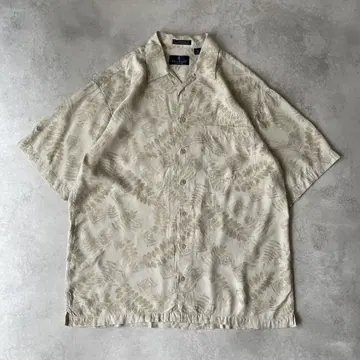 80s 90s Bill Blass 오픈 카라 셔츠 알로하 레이온