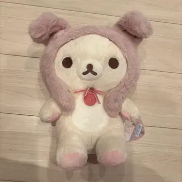 리락쿠마 코리락쿠마 펑펑 봉제 인형 토끼 핑크 M 사이즈