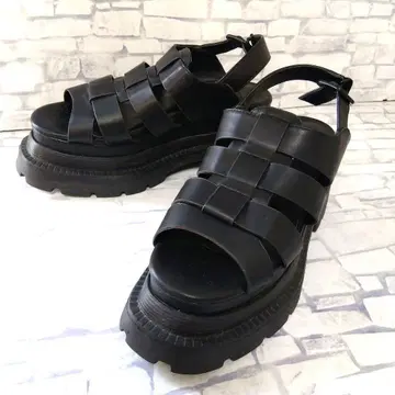 JEANSIS 지나시스 M 구르카 샌들 통굽 블랙 23.5 샌들
