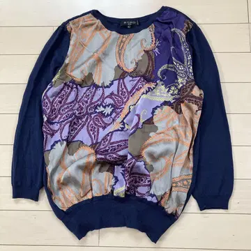 7.4 ETRO 에트로 니트 네이비 올 패턴 42