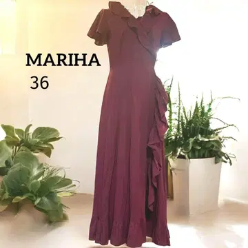 MARIHA 마리하 카슈쿨풍 롱 원피스 36 와인 레드