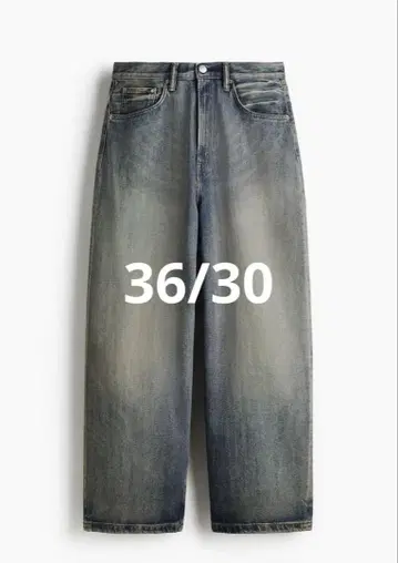H&M 슈퍼 배기 데님 다크 블루 36/30