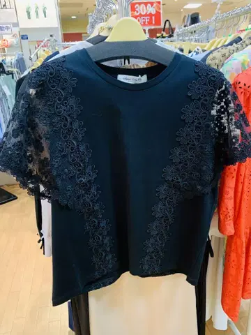 블랙 레이스 티셔츠 44 (L)