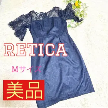 a782 새상품급 retica 파티 드레스 원피스 레이스 네이비 M