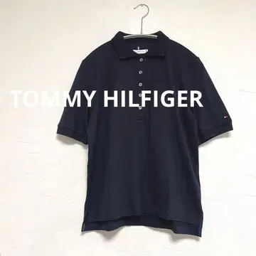 타미힐피거 오픈 워크 숏 슬리브 폴로 셔츠 네이비 XS