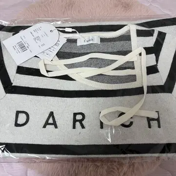 다리치 멀티 보더 니트 미니 원피스 아이보리