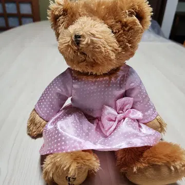 LEXUS 곰 봉제 인형 핑크 원피스