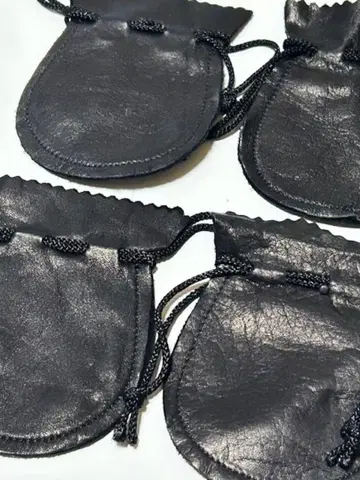 천연 가죽 복조리 소품함 액세서리 케이스 8개 세트 블랙 컬러