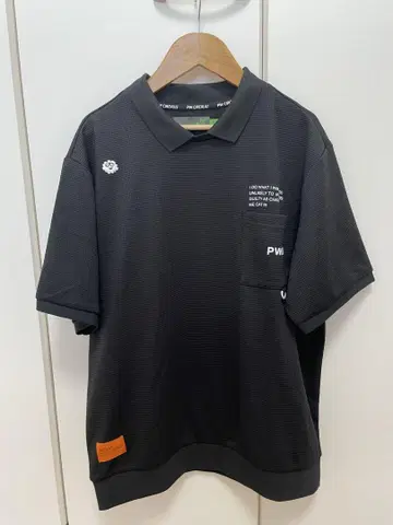 PW CIRCULUS 블랙 와플 피케 셔츠 M 사이즈