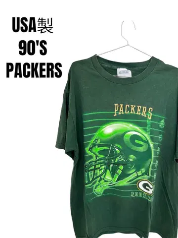CSA 90's USA제 PACKESR 그린 FOOTBALL 티셔츠