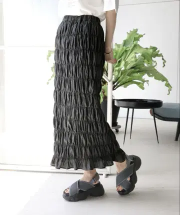 렙심 무지 셔링 스커트