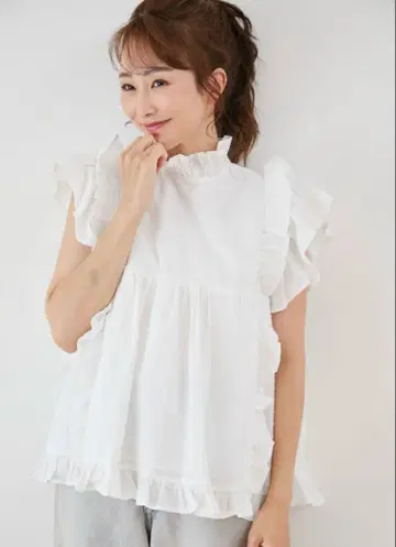 미사용 새상품 myu 페어리 블라우스 화이트 ML