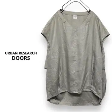 URBAN RESEARCH DOORS 린넨 백 턱 프렌치 블라우스