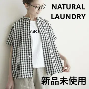 NATURAL LAUNDRY 선염 크로스 퍼머 셔츠