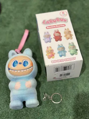 LABUBU 스카이블루 봉제 인형 키링