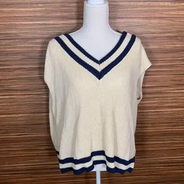 RETRO GIRL 레트로걸 니트 스웨터 F 사이즈 베이지 반팔