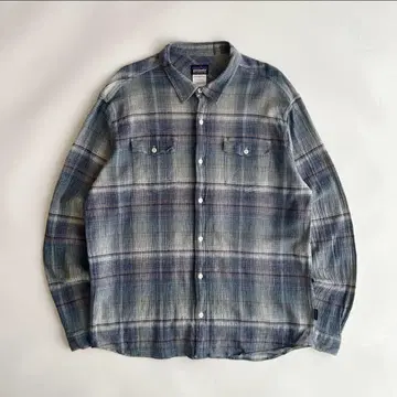 00s 파타고니아 옴브레 체크 시어서커 긴팔 셔츠 XL