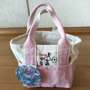 새상품 ROOTOTE 스누피 토트백 핑크