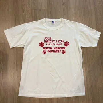 90s RUSSELL ATHLETIC 굿 프린트 티셔츠 화이트 L