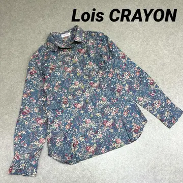 Lois CRAYON 로이스크레용 빈티지 꽃무늬 긴팔 셔츠 블루