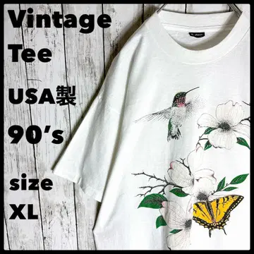 90s 빈티지 티셔츠 USA제 XL 새 벌레 그래픽 구제 의류