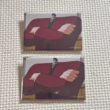 역전재판 sattou 콜라보 캔뱃지 미츠루기 레이지 캡 복권
