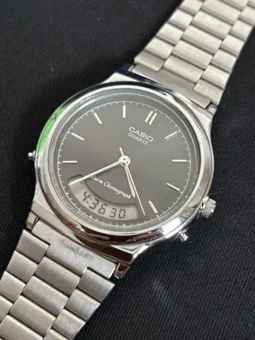 카시오 알람 크로노그래프 쿼츠 작동 중