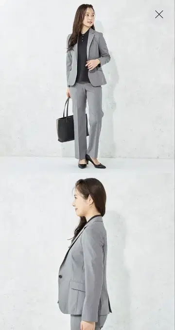 그레이 비즈니스 정장 팬츠 수트 상하의