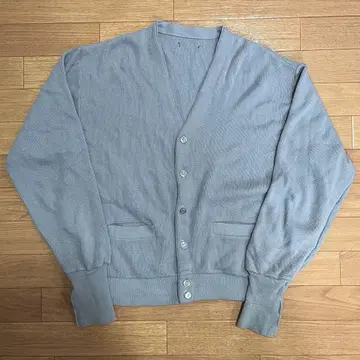 80s 가디건 빈티지 블루 그레이