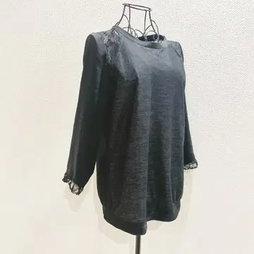 질스튜어트 상의 S 블랙 레이스 7부 소매 귀여운 페미닌 예쁜