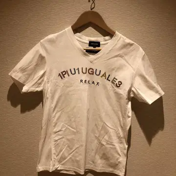 1PIU1UGUALE3 V넥 티셔츠 화이트 01 남성용 비기