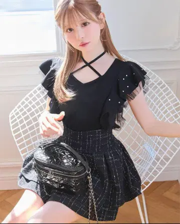 미셸 마카롱 Michell macaron 슬림 레그 스커트 트위드 S
