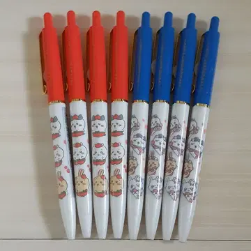 치이카와 볼펜 8종 세트 딸기 하치와레 토끼 모몽가