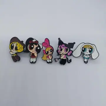 파워 퍼프 걸스 산리오 5종 세트 핀 배지