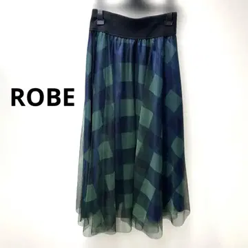ROBE BLUE FRONCE 체크 무늬 샤샤 스커트