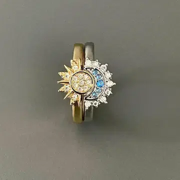 태양과 달 모티브 반지