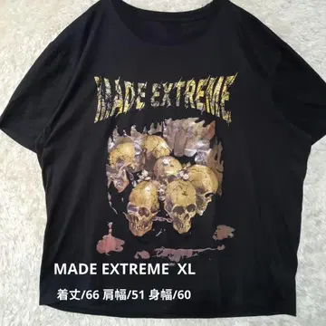 MADE EXTREME 스컬 디자인 티셔츠 블랙 XL T65