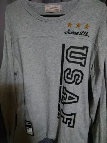 AVIREX USAF 롱 T 그레이 SizeL 제품 번호 6163465