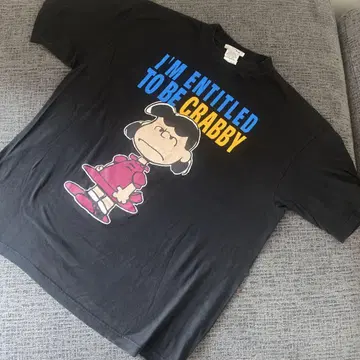 PEANUTS 루시 빈티지 티셔츠 XL 블랙