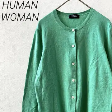 HUMAN WOMAN 가디건 니트 크루넥 심플 얇은 소재