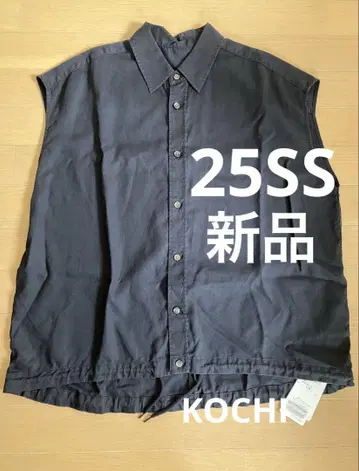 Spick and Span 린넨 블렌드 프렌치 헴 개더 셔츠 네이비