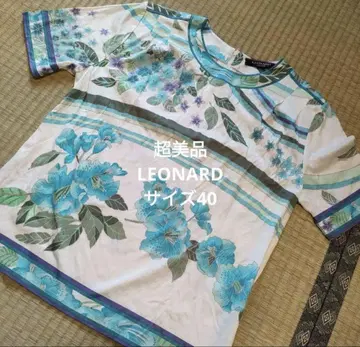 컨디션 최상 레오나르 LEONARD 꽃무늬 반팔 티셔츠 40