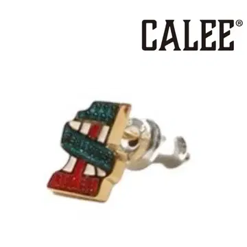 CALEE No.1 LOGO PIERCE 스트라이프 귀걸이(한쪽 귀용)