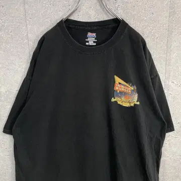 헤인즈 인 앤 아웃 버거 빅 프린트 블랙 티셔츠 2XL