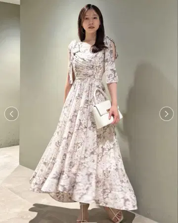 SNIDEL 데콜테 레이스 원피스 GRY 0 사이즈
