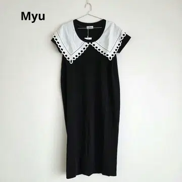 Myu 원피스 블랙 빅 칼라 프리 사이즈 택 포함 새상품