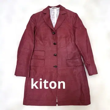 키톤 키튼 코트 체스터 코트 린넨 빨간색 계열