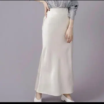 Yours 새틴 머메이드 맥시 스커트 화이트 M